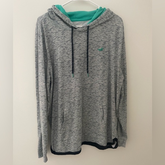 Hollister Blue Stripped Light Weight Hoodie with Teal Accent Colors Men's XL - Picture 1 of 5